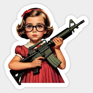 The Little Girl and a Gun Sticker